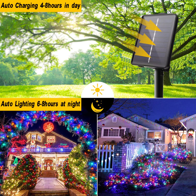 12M Solar LED Christmas Lights (Multi Color)