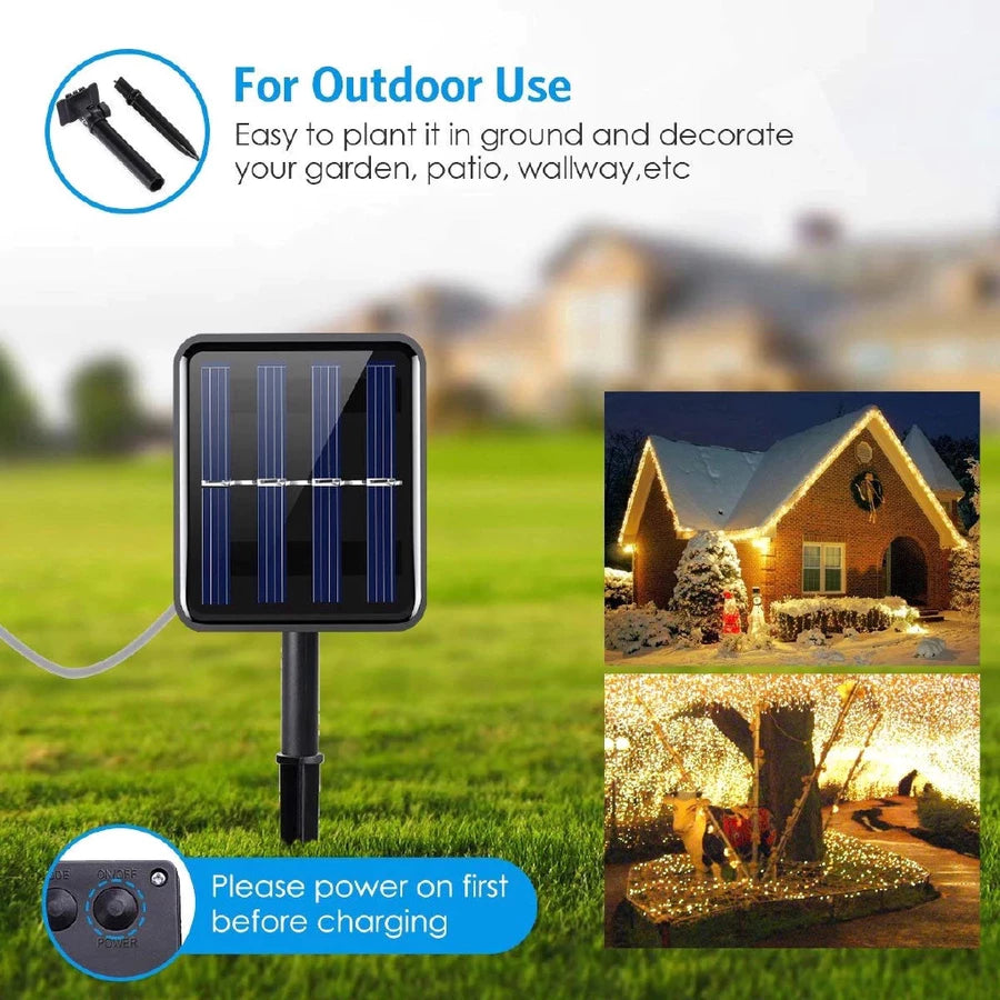 12M Solar LED Christmas Lights (Multi Color)